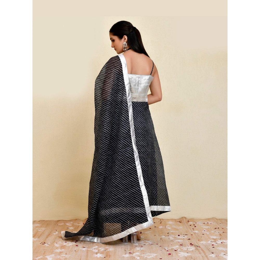 Bannhi Multi-Color Kajri Leheriya Kurta With Palazzo and Dupatta
