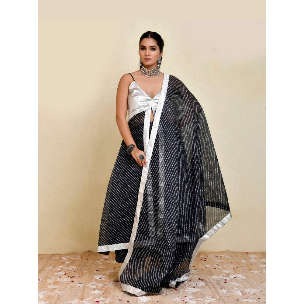 Bannhi Multi-Color Kajri Leheriya Kurta With Palazzo and Dupatta