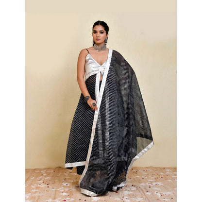Bannhi Multi-Color Kajri Leheriya Kurta With Palazzo and Dupatta