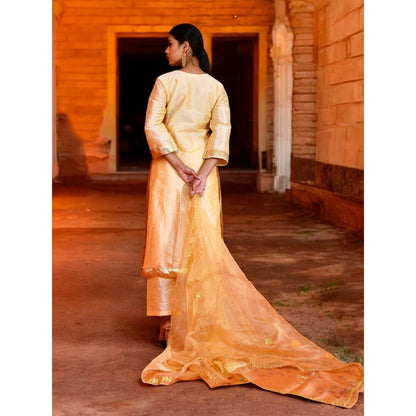 Bannhi Cream Udaya Gota Patti Kurta With Palazzo and Dupatta