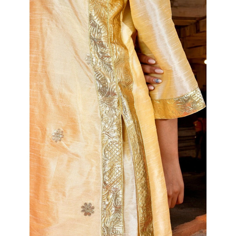 Bannhi Cream Udaya Gota Patti Kurta With Palazzo and Dupatta