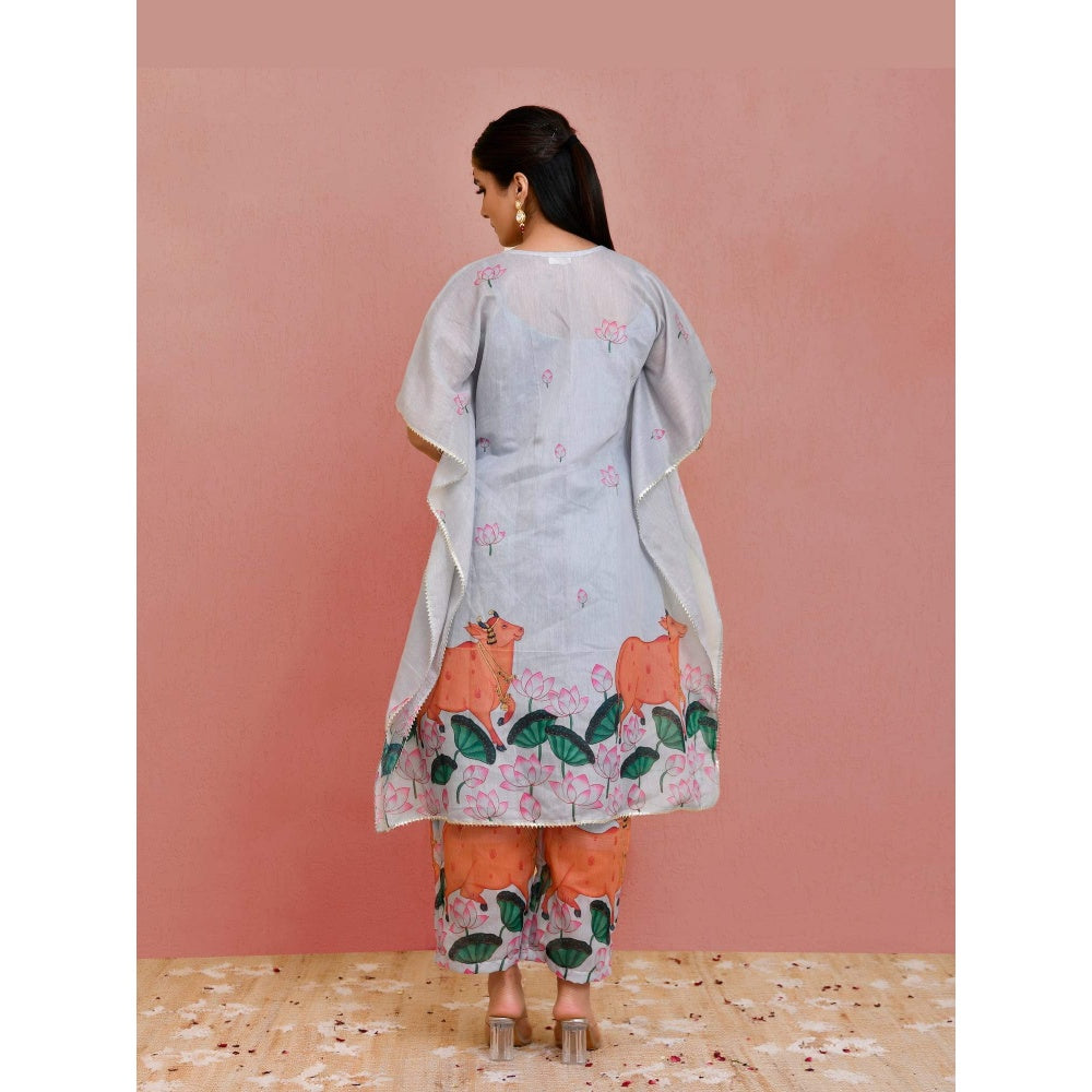 Bannhi Grey Sarang Kaftan With Palazzo