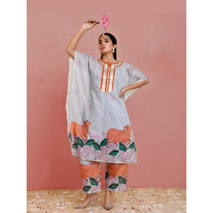 Bannhi Grey Sarang Kaftan With Palazzo