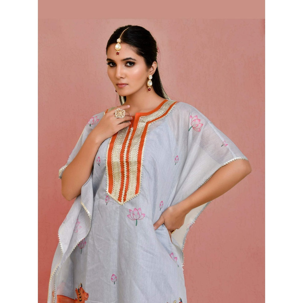 Bannhi Grey Sarang Kaftan With Palazzo