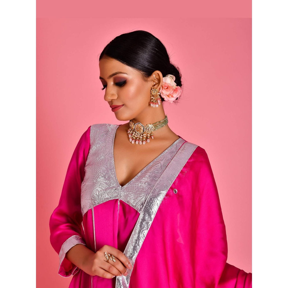 Bannhi Pink Manjari Kurta With Sharara and Dupatta