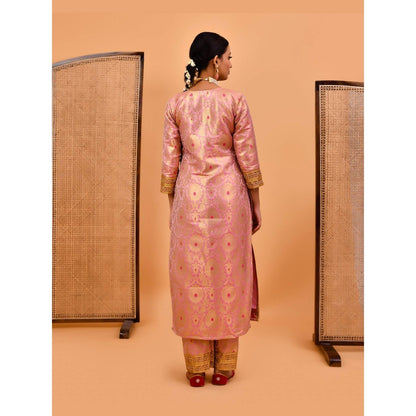 Bannhi Pink Mrigni Banarasi Brocade Kurta With Pant