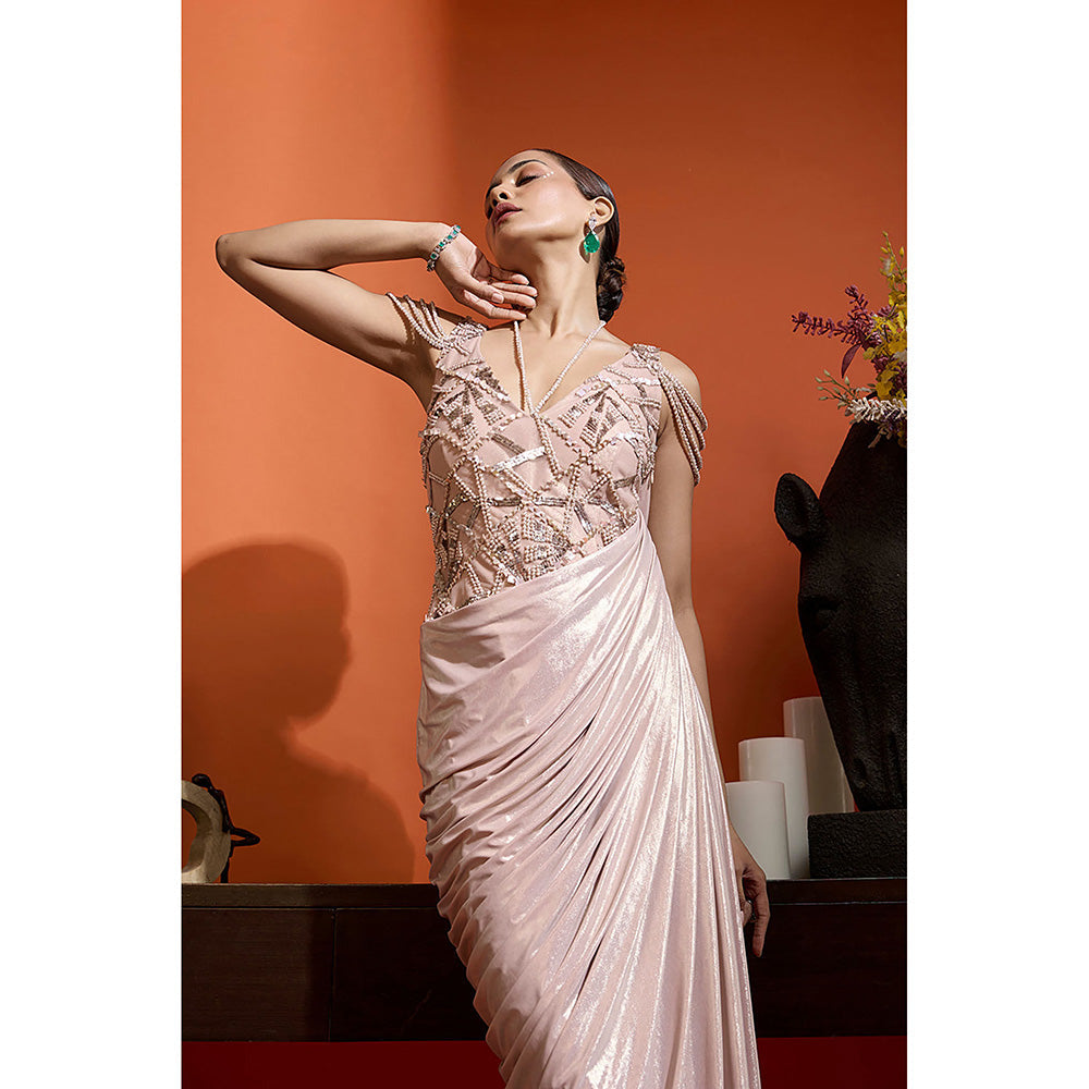 BABITA M Pink Drape Gown