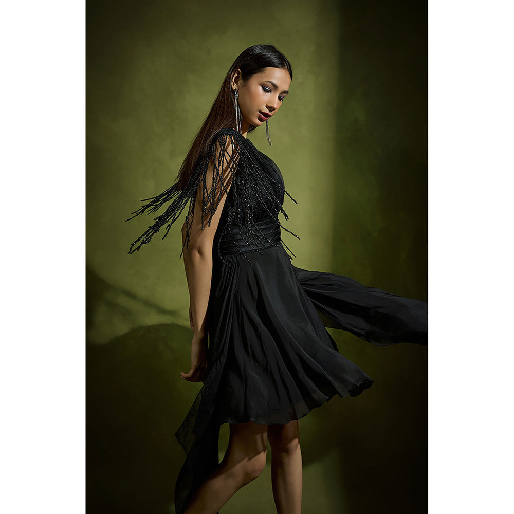 BABITA M Black Noir Flared Dress