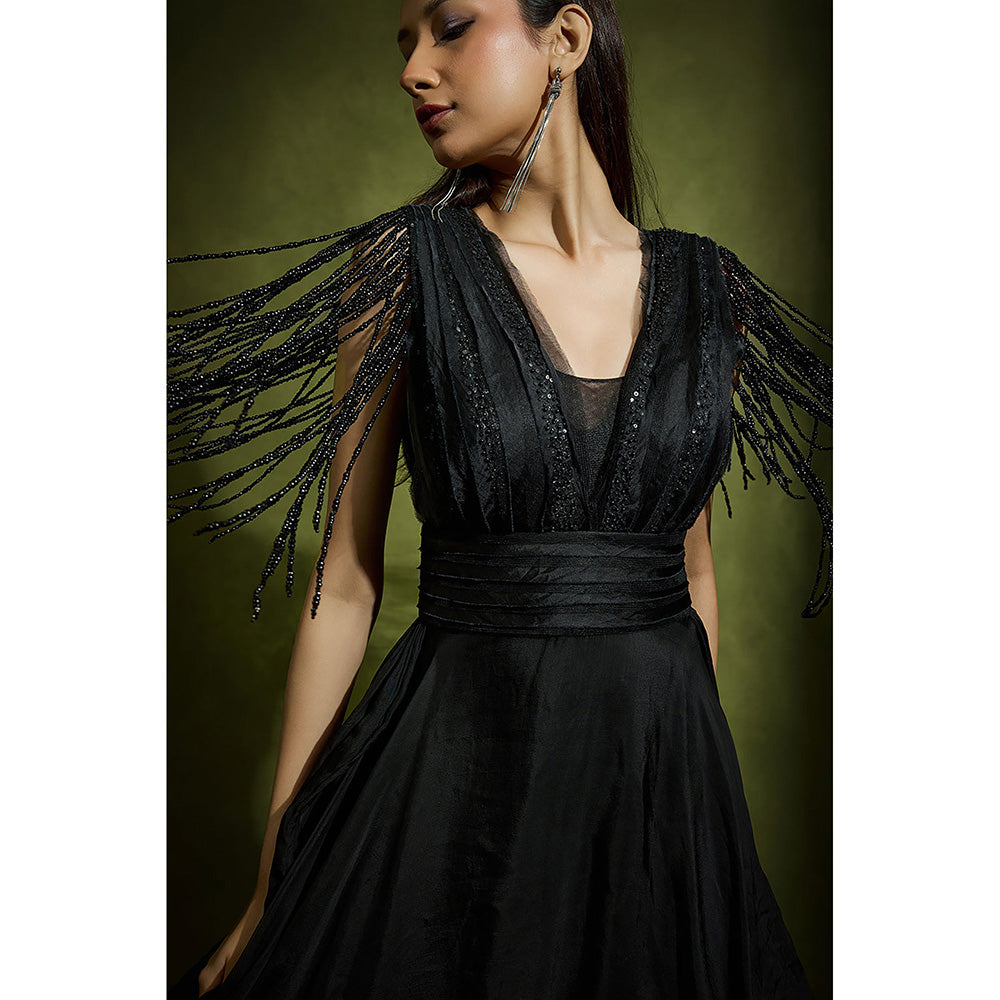 BABITA M Black Noir Flared Dress