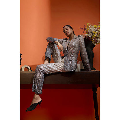 BABITA M Black Ombre Blazer Co-Ord (Set of 2)