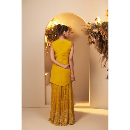 Baidehi Yellow Embellished Kurta with Palazzo and Dupatta (Set of 3)