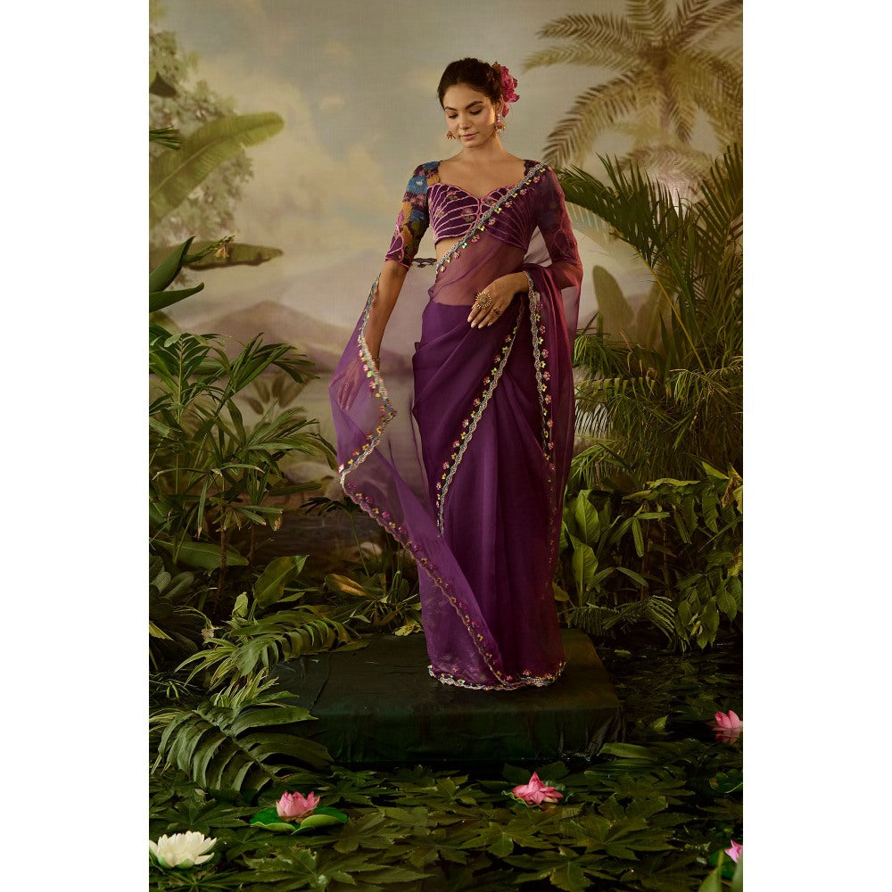 Baise Gaba Gopi Solid Saree with Unstitched Blouse
