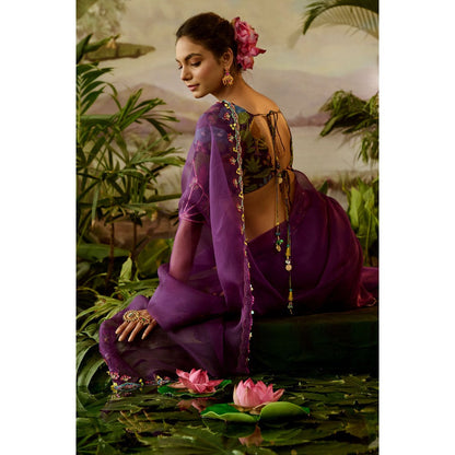 Baise Gaba Gopi Solid Saree with Unstitched Blouse