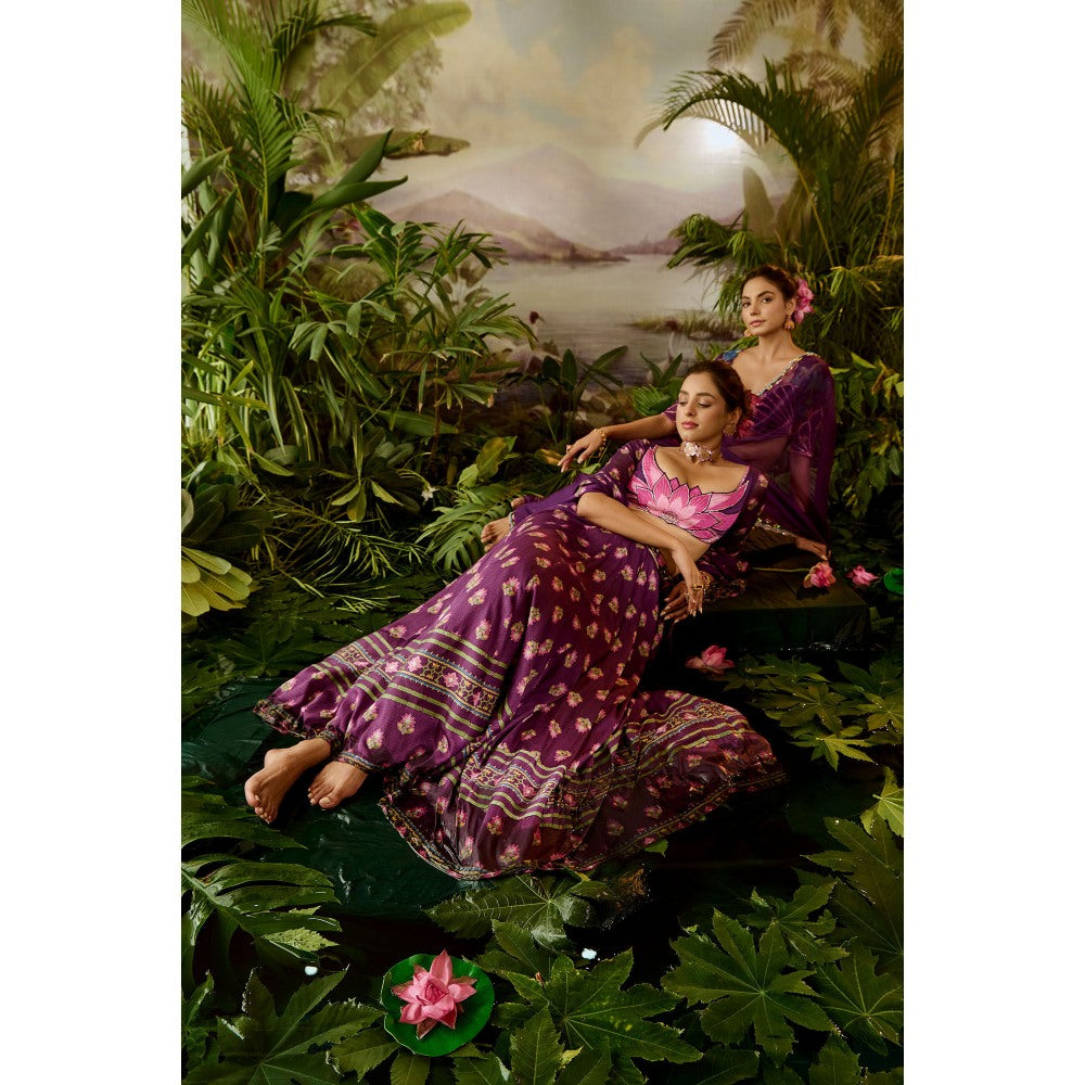 Baise Gaba Kamli Lehenga with Blouse & Dupatta (Set of 3)