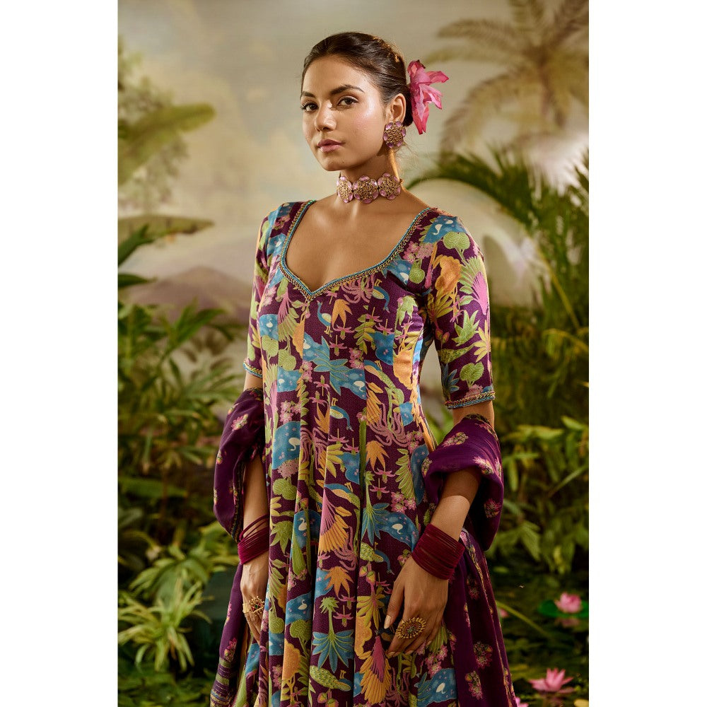 Baise Gaba Sita Anarkali Kurta with Pant & Dupatta (Set of 3)