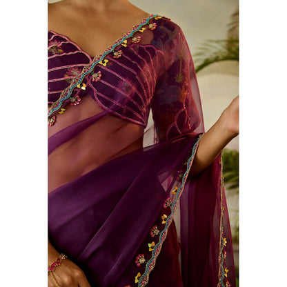 Baise Gaba Gopi Pre-Draped Saree with Stitched Blouse