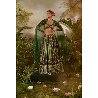 Baise Gaba Padma Lehenga with Blouse & Dupatta (Set of 3)