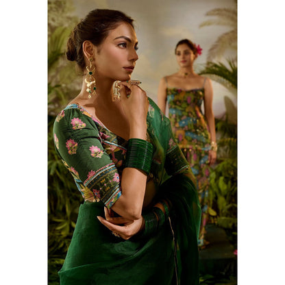Baise Gaba Taru Pre-Draped Saree with Stitched Blouse