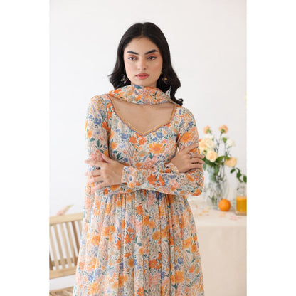 Baise Gaba Enigma Anarkali Kurta Pant and Dupatta (Set of 3)