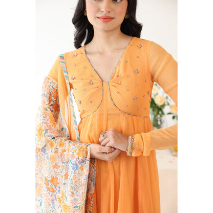 Baise Gaba Zesty Hand Embroidery Anarkali Kurta with Pant & Dupatta (Set of 3)