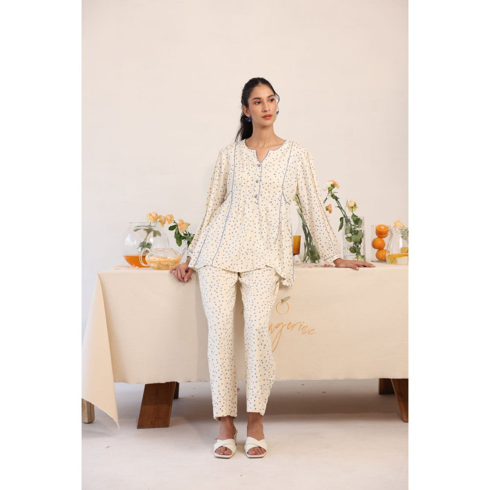 Baise Gaba Off White Polka Dots Dewy Pants