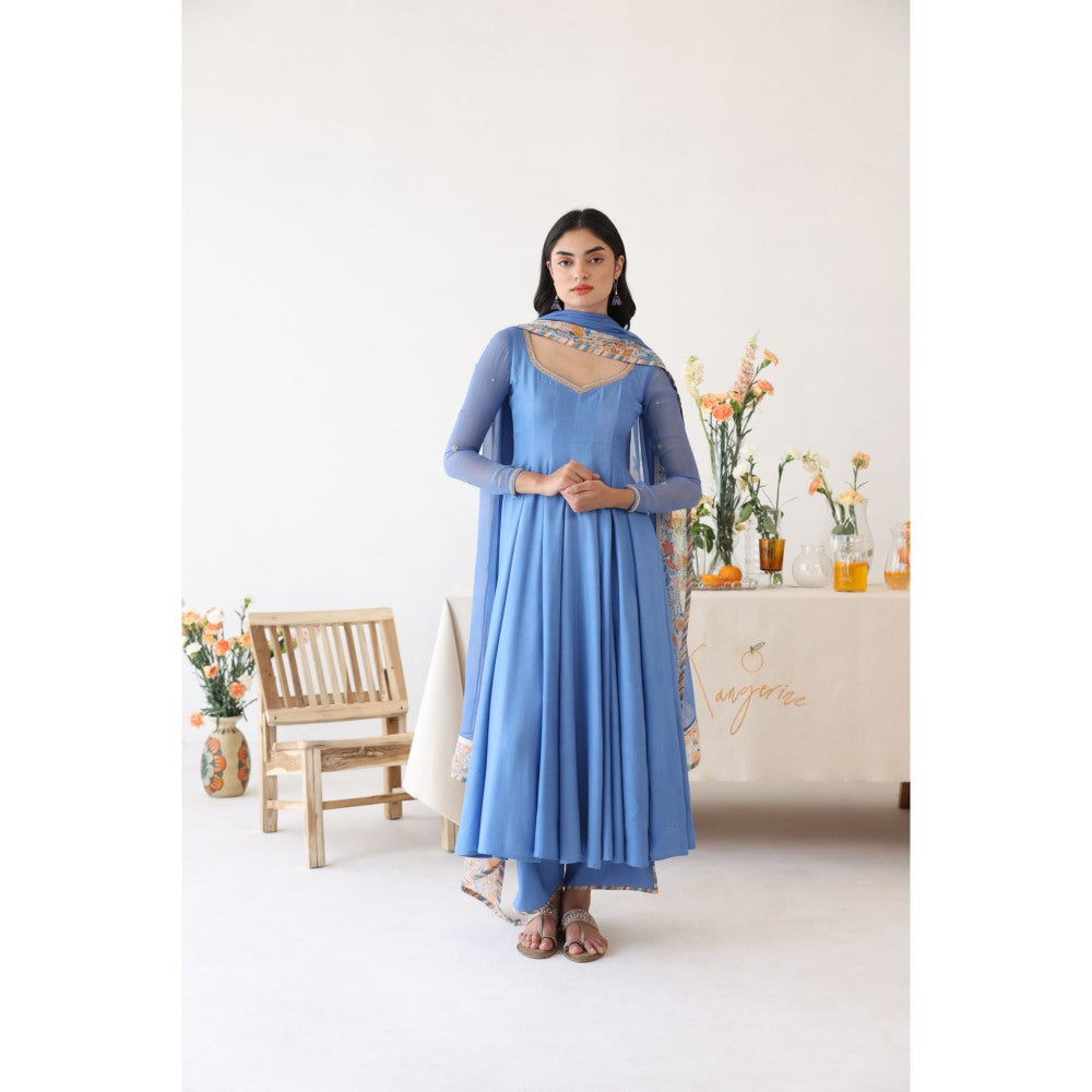 Baise Gaba Blue Solid Lagoon Pants