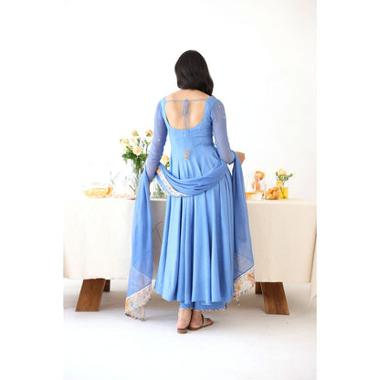 Baise Gaba Blue Solid Lagoon Pants