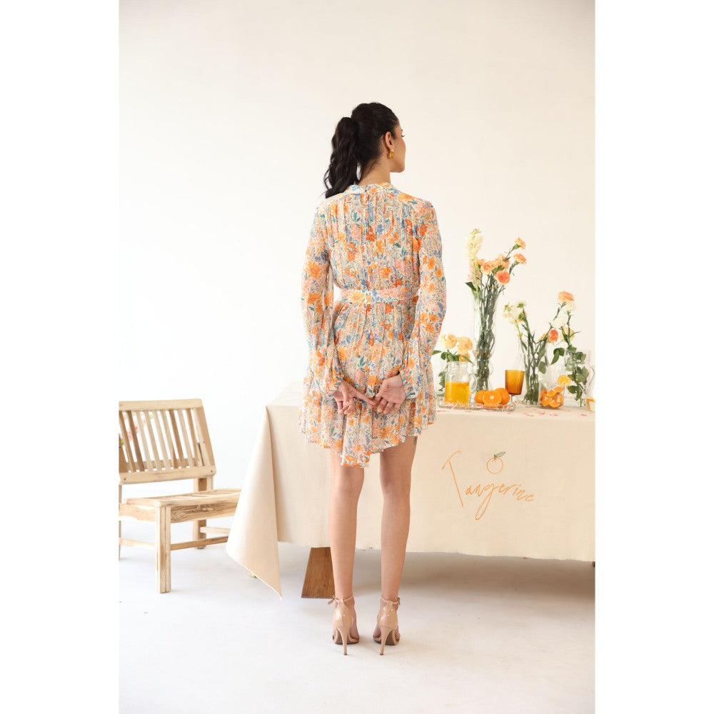 Baise Gaba Multi-Color Floral Print Sundew Mini Dress