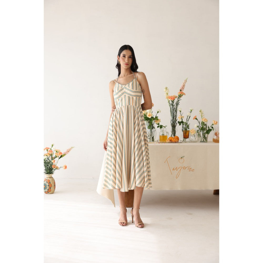 Baise Gaba Off White Stripes Sonnet Midi Dress