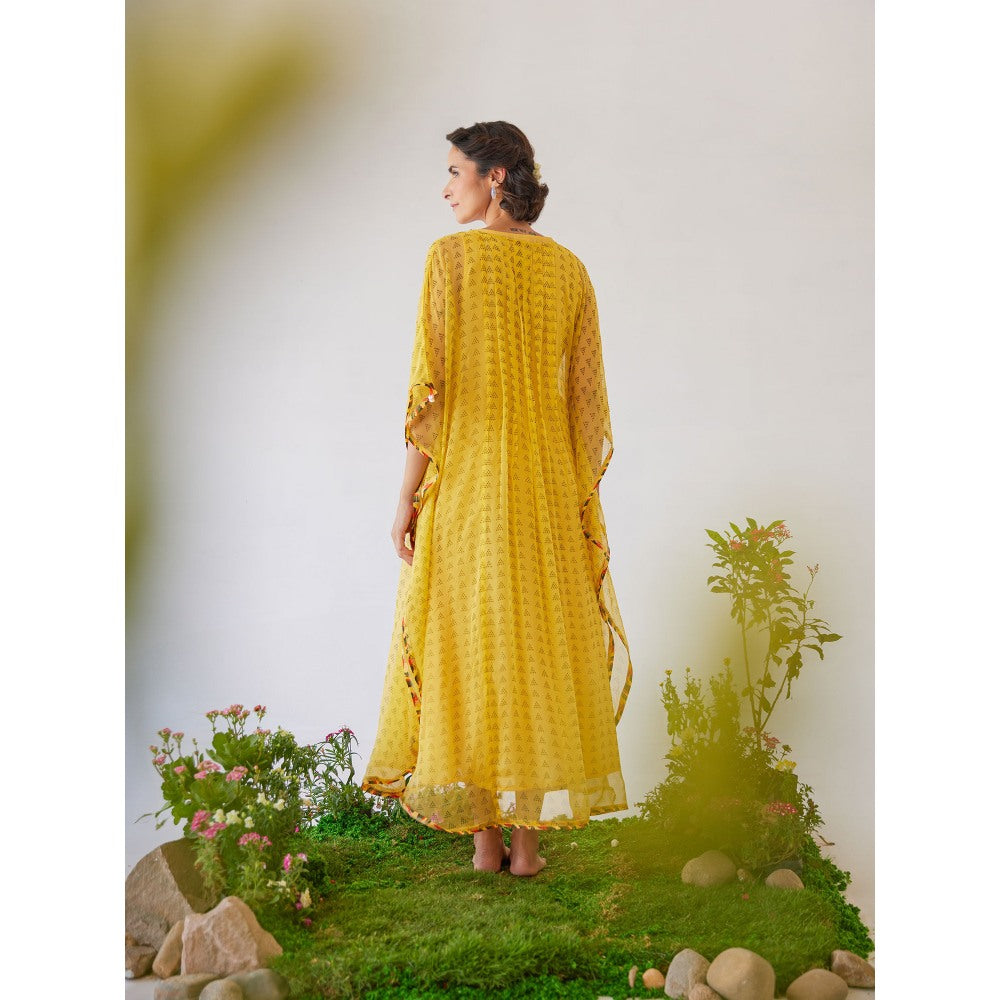 Baise Gaba Yellow Printed Lara Kaftan