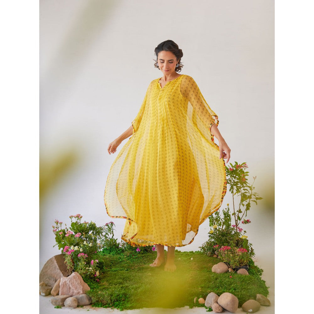 Baise Gaba Yellow Printed Lara Kaftan