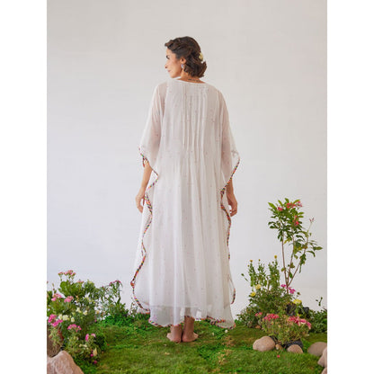 Baise Gaba White Polka Dots Raahat Kaftan