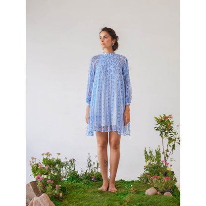 Baise Gaba Off White Printed Ika Mini Dress