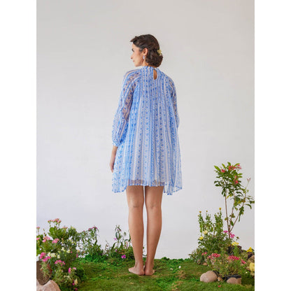 Baise Gaba Off White Printed Ika Mini Dress