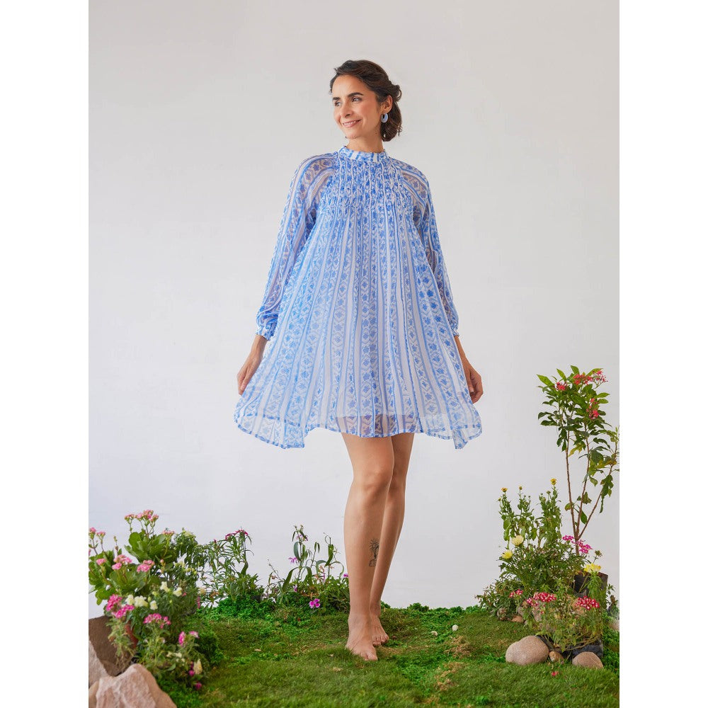 Baise Gaba Off White Printed Ika Mini Dress