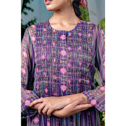 Baise Gaba Kalpana Purple Kurta with Pant (Set of 2)