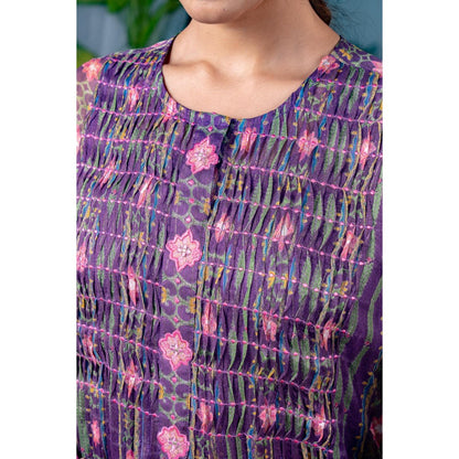 Baise Gaba Kalpana Purple Kurta with Pant (Set of 2)