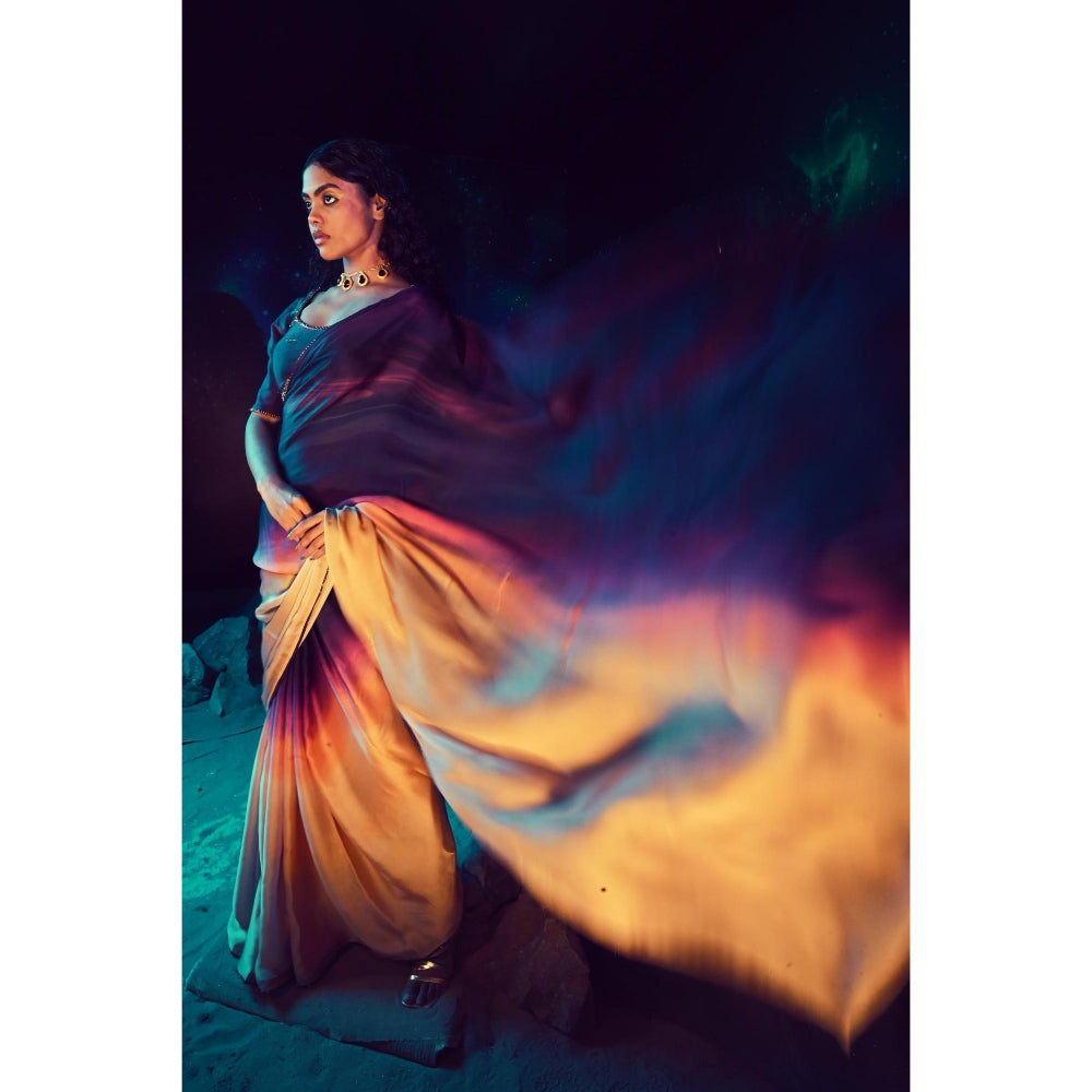 Baise Gaba Kshitij Saree with Unstitched Blouse
