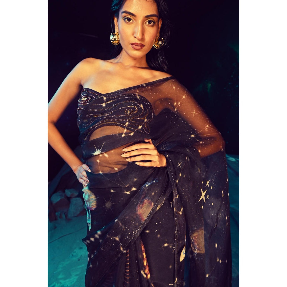 Baise Gaba Lyric Saree with Unstitched Blouse