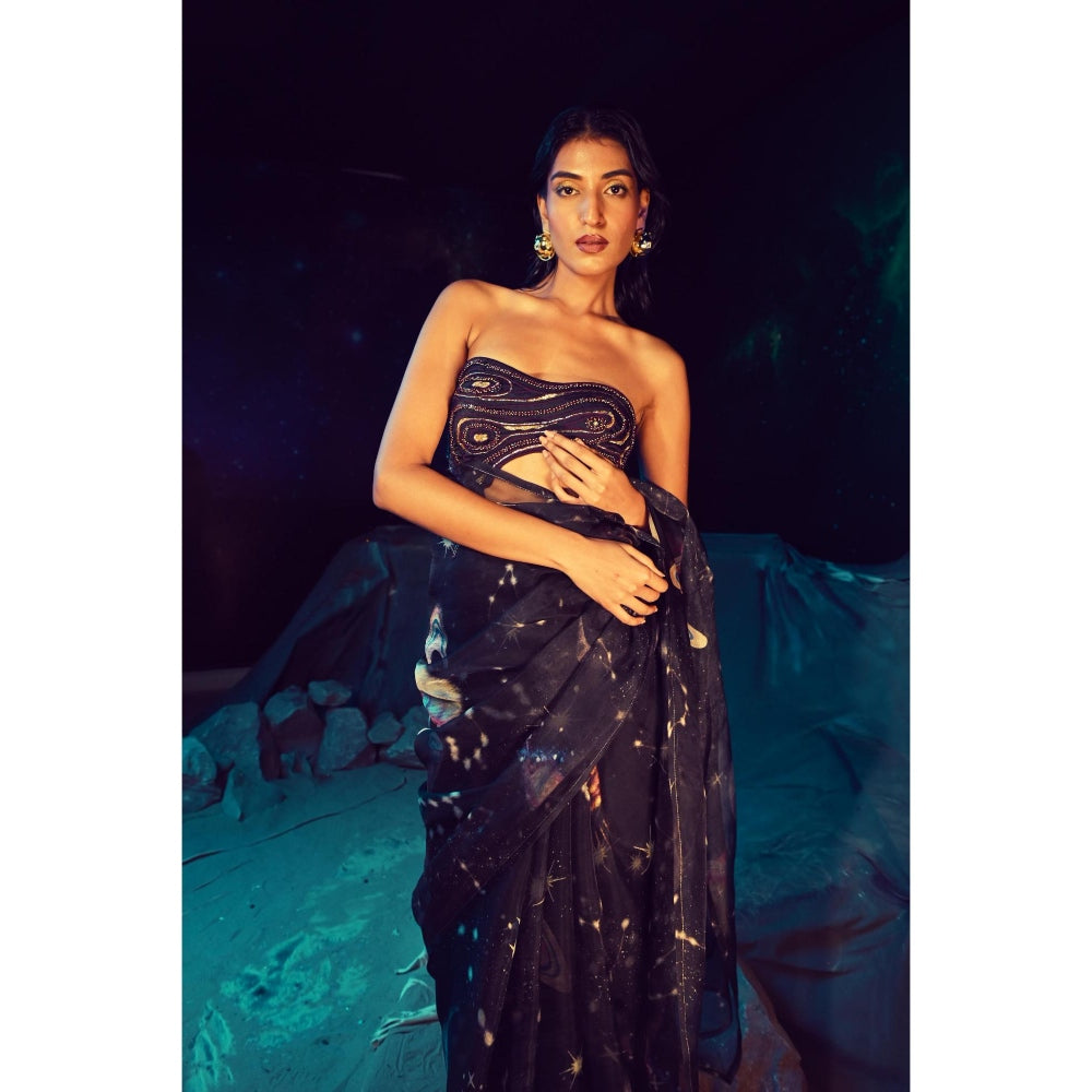 Baise Gaba Lyric Saree with Unstitched Blouse