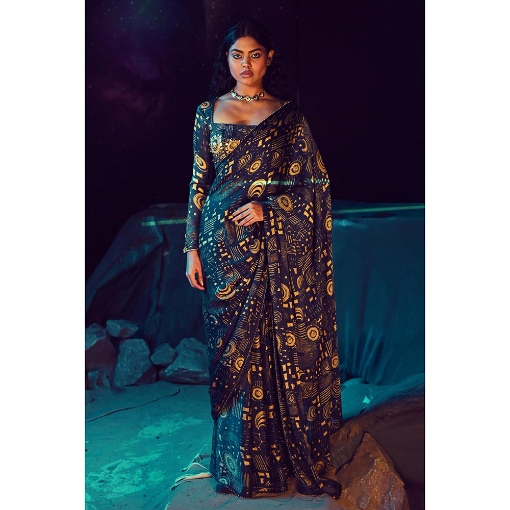 Baise Gaba Quasar Saree with Stitched Blouse
