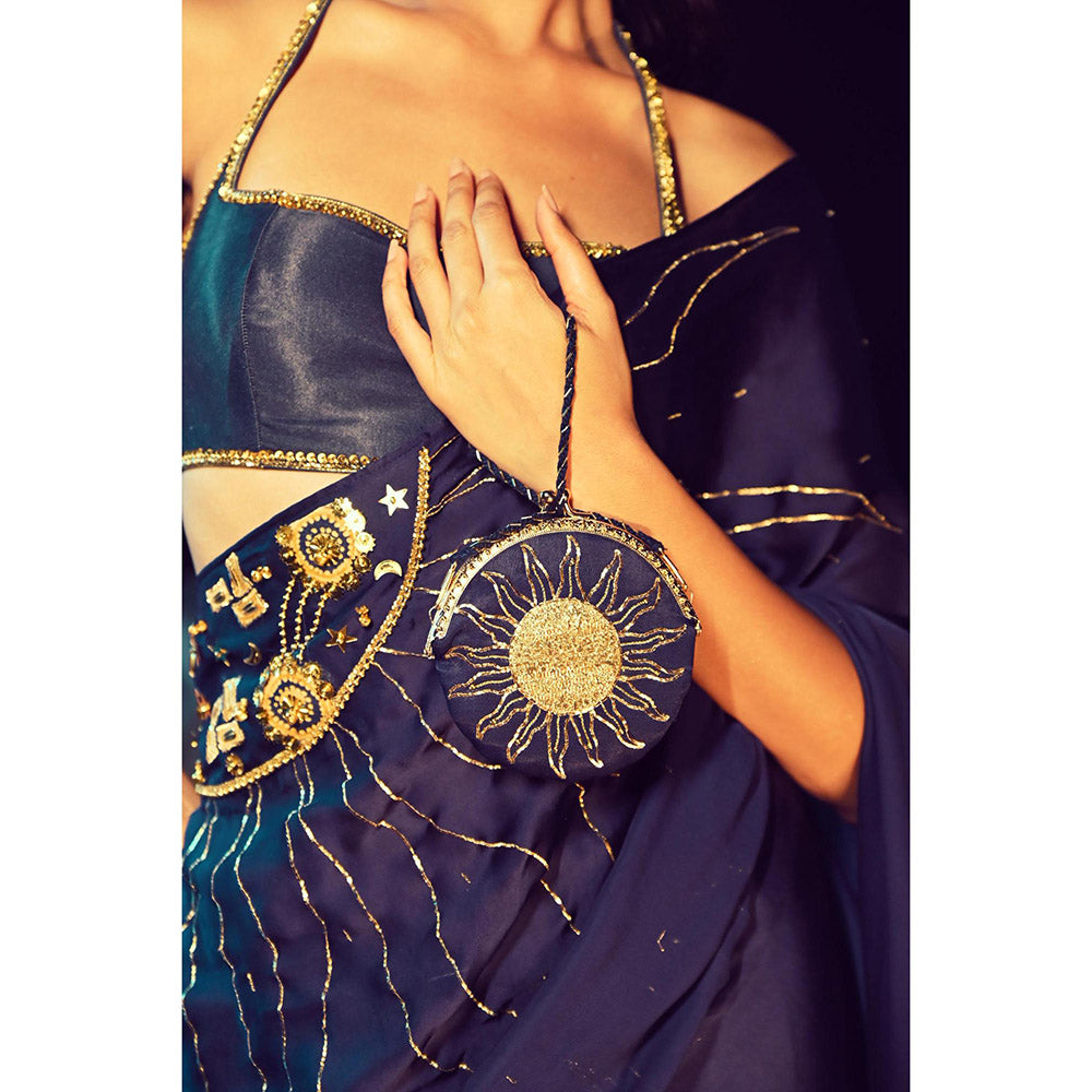 Baise Gaba Pre-Draped Solina Saree with Stitched Blouse