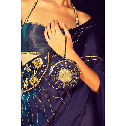 Baise Gaba Pre-Draped Solina Saree with Stitched Blouse