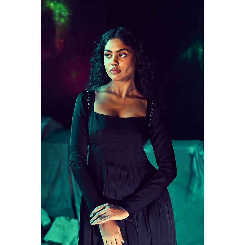 Baise Gaba Black Tishya Solid Dress