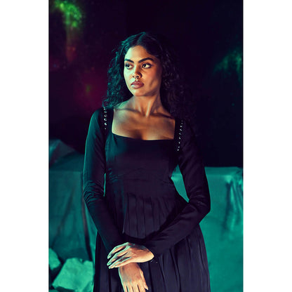 Baise Gaba Black Tishya Solid Dress