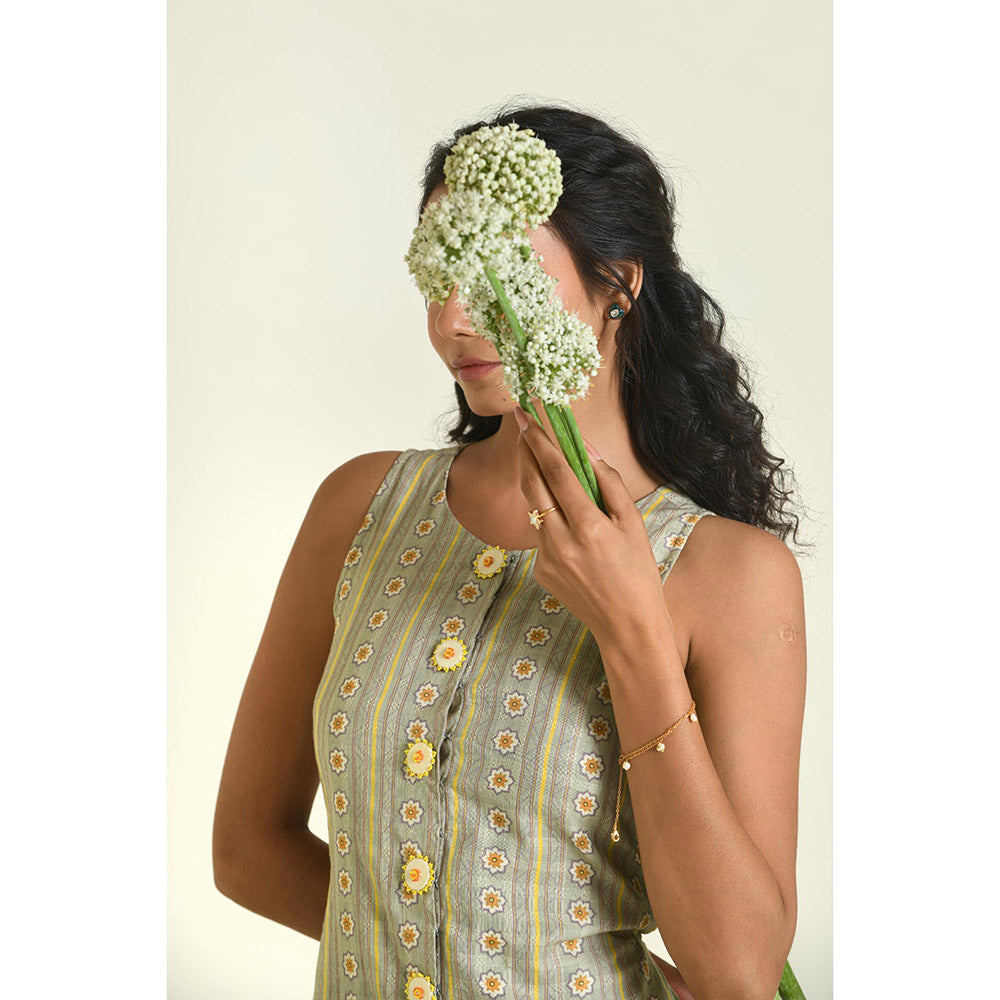 Baise Gaba Green Daisy Dress