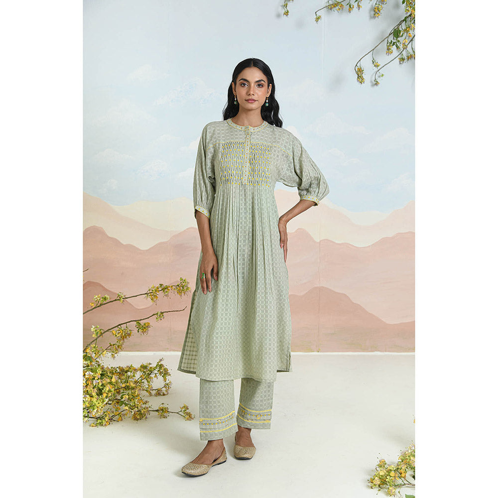 Baise Gaba Fiora Green Kurta with Pant