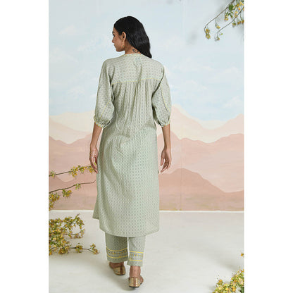 Baise Gaba Fiora Green Kurta with Pant