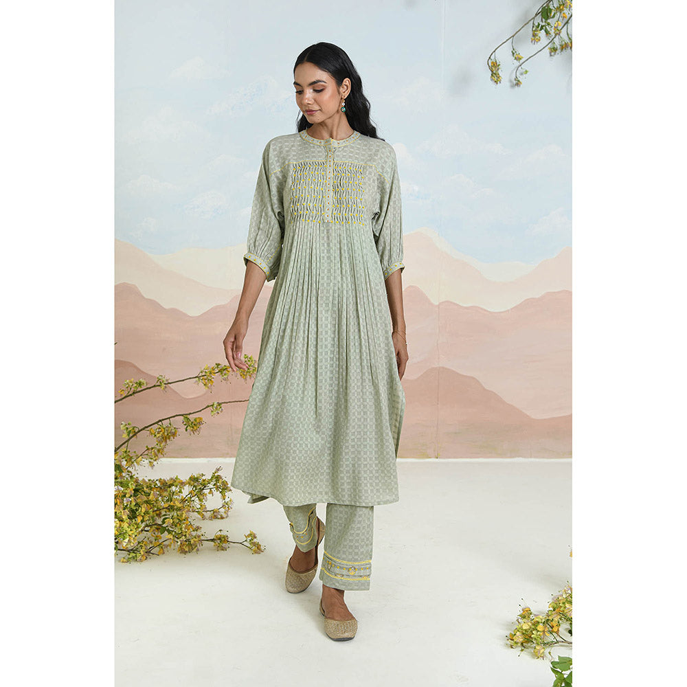 Baise Gaba Fiora Green Kurta with Pant