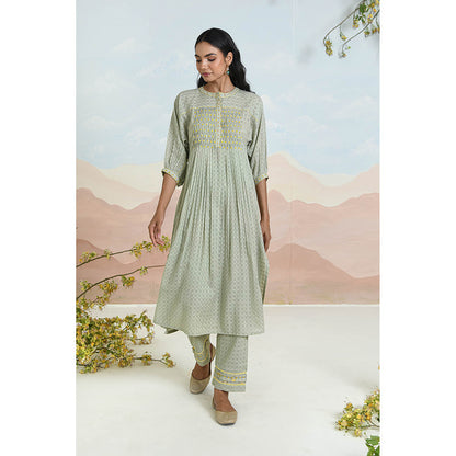 Baise Gaba Fiora Green Kurta with Pant